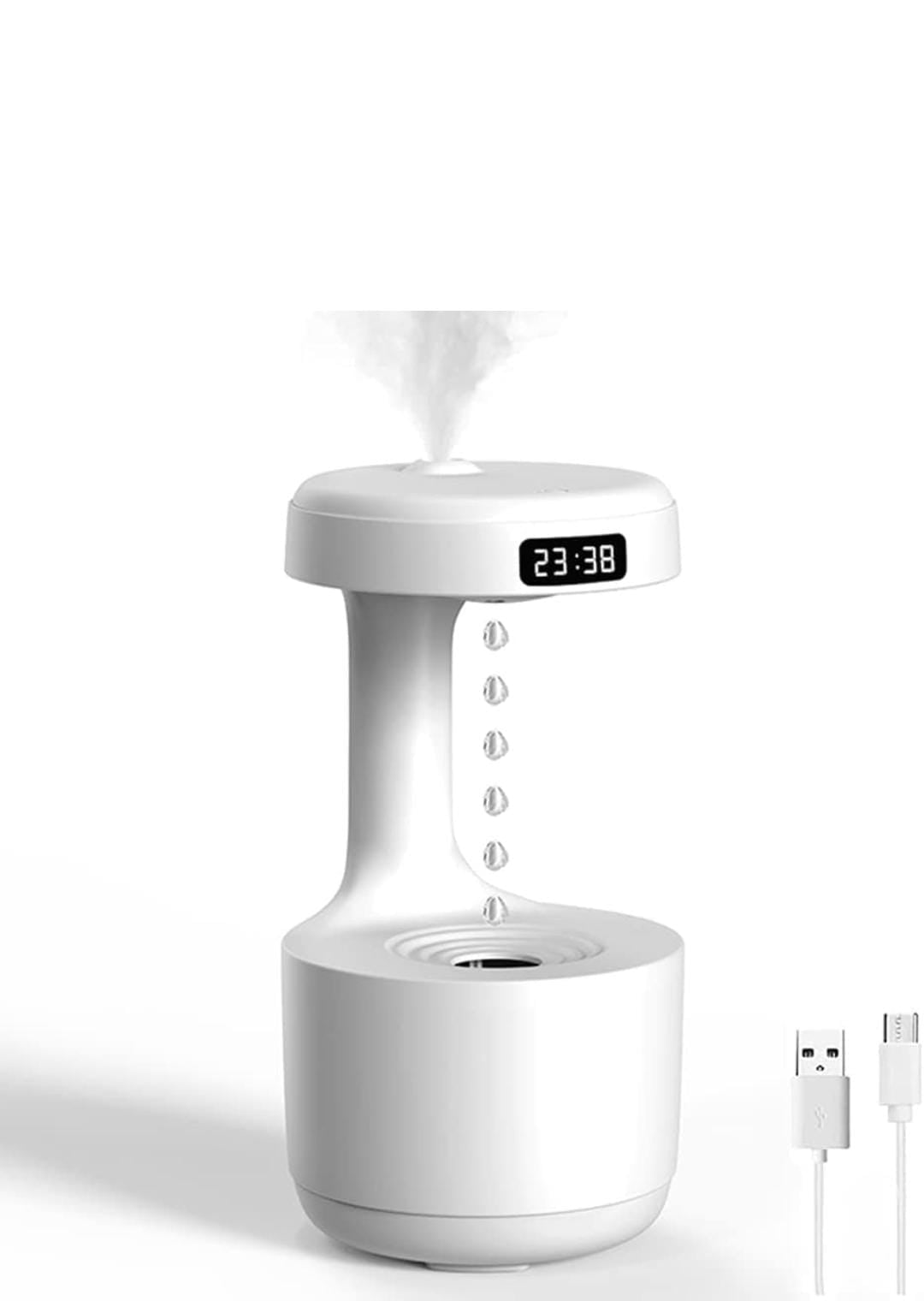 800ml Cool Mist Humidifier Anti Gravity Air Humidifier Countercurrent Water Droplet Aroma Diffuser Night Light 4H Auto Shutdown Protection Sprayer