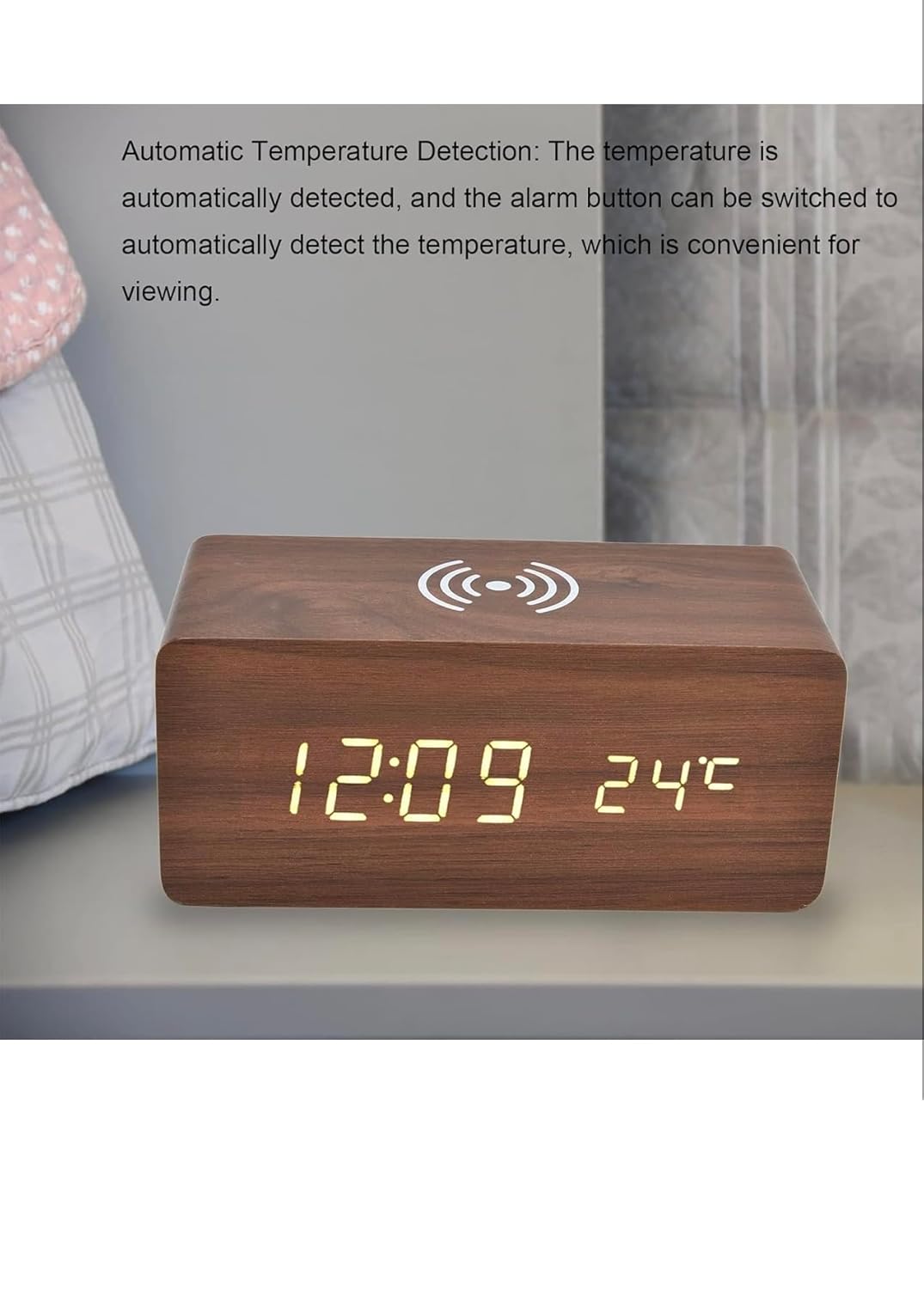 Premium Wooden Digital Alarm Clock