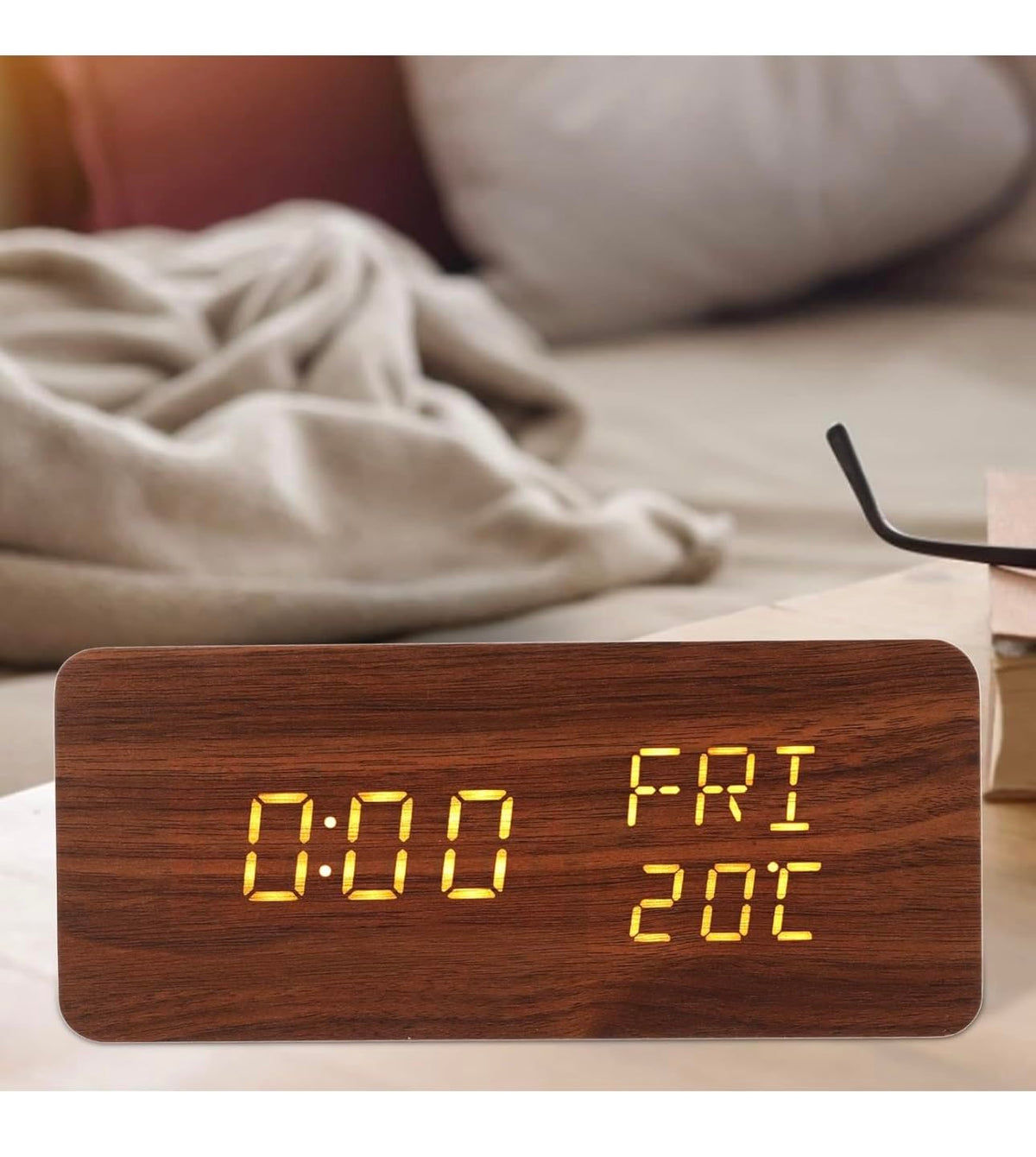 Premium Wooden Digital Alarm Clock
