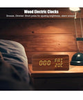 Premium Wooden Digital Alarm Clock