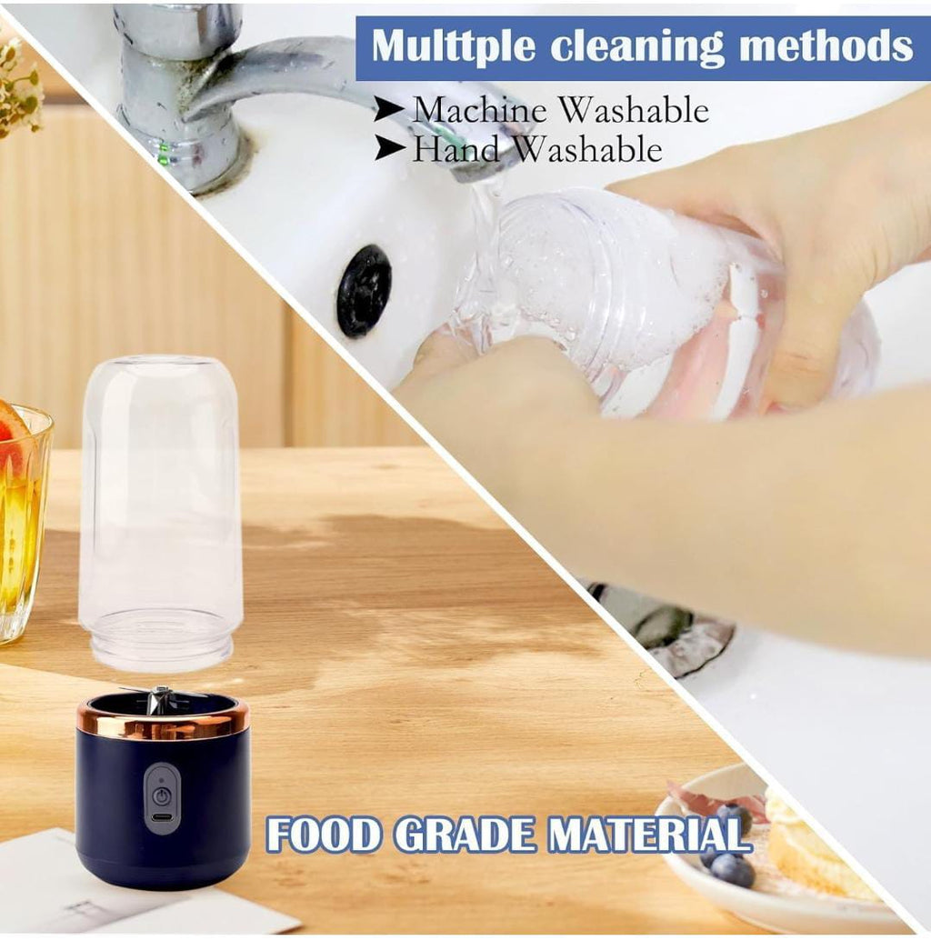 Portable Blender Electric Juicers Fruit Mixers USB Rechargeable Smoothie Mini Personal Juicer 6 Blades 3Gears With 1500 Mah Rechargeable