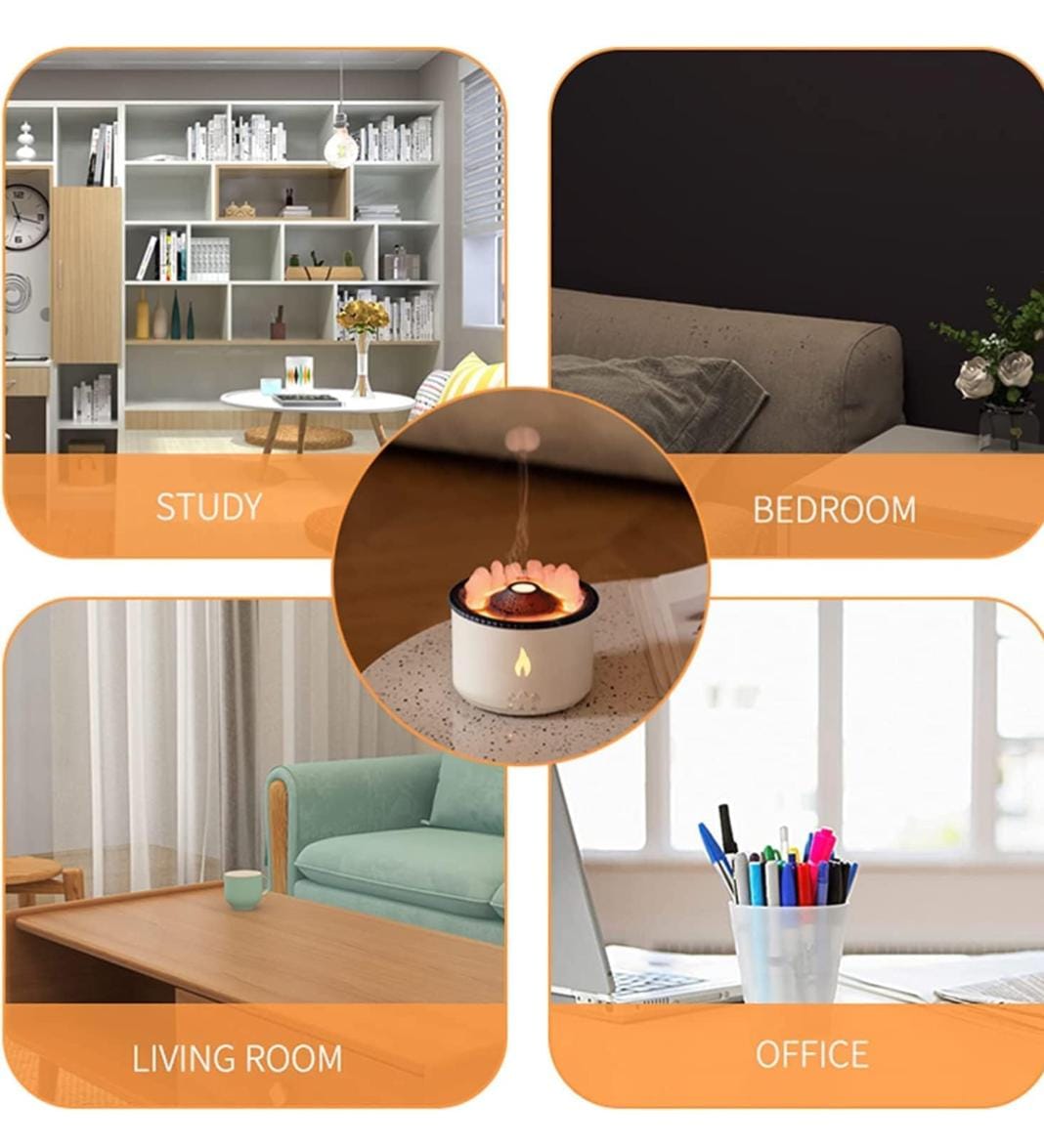 Humidifier for Home, Flame Diffuser